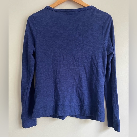 Lands End Womens Blue Gold Button Front Knit Cardigan Long Sleeve Small 6-8 - Picture 5 of 6